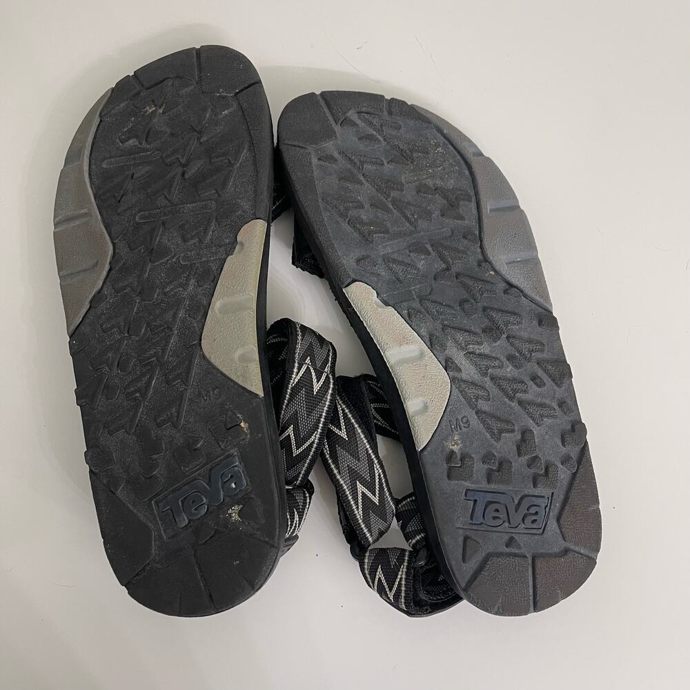 Teva Men’s Velcro Strappy Sandals Gray Zig-Zag Outdoors Hiking Sporty Sz 9 - Picture 3 of 6
